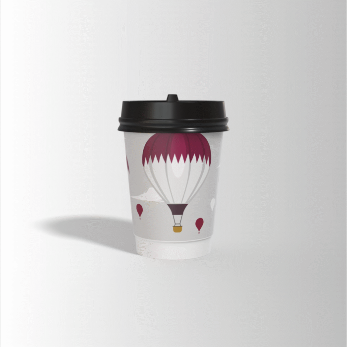 QND Air balloon Disposable Hot Cups with Lids 8oz 20 Pcs