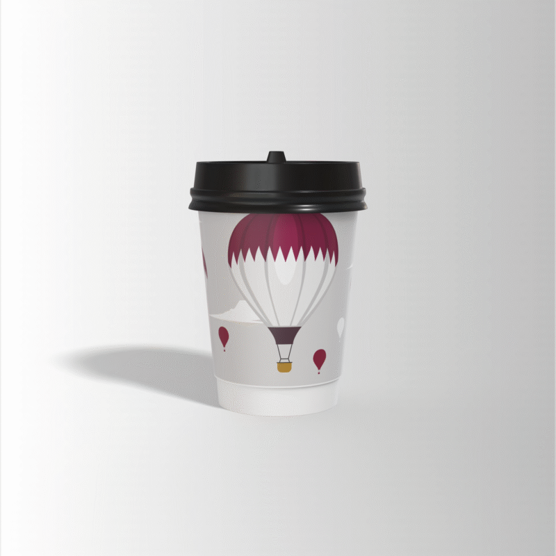 QND Air balloon Disposable Hot Cups with Lids 8oz 20 Pcs