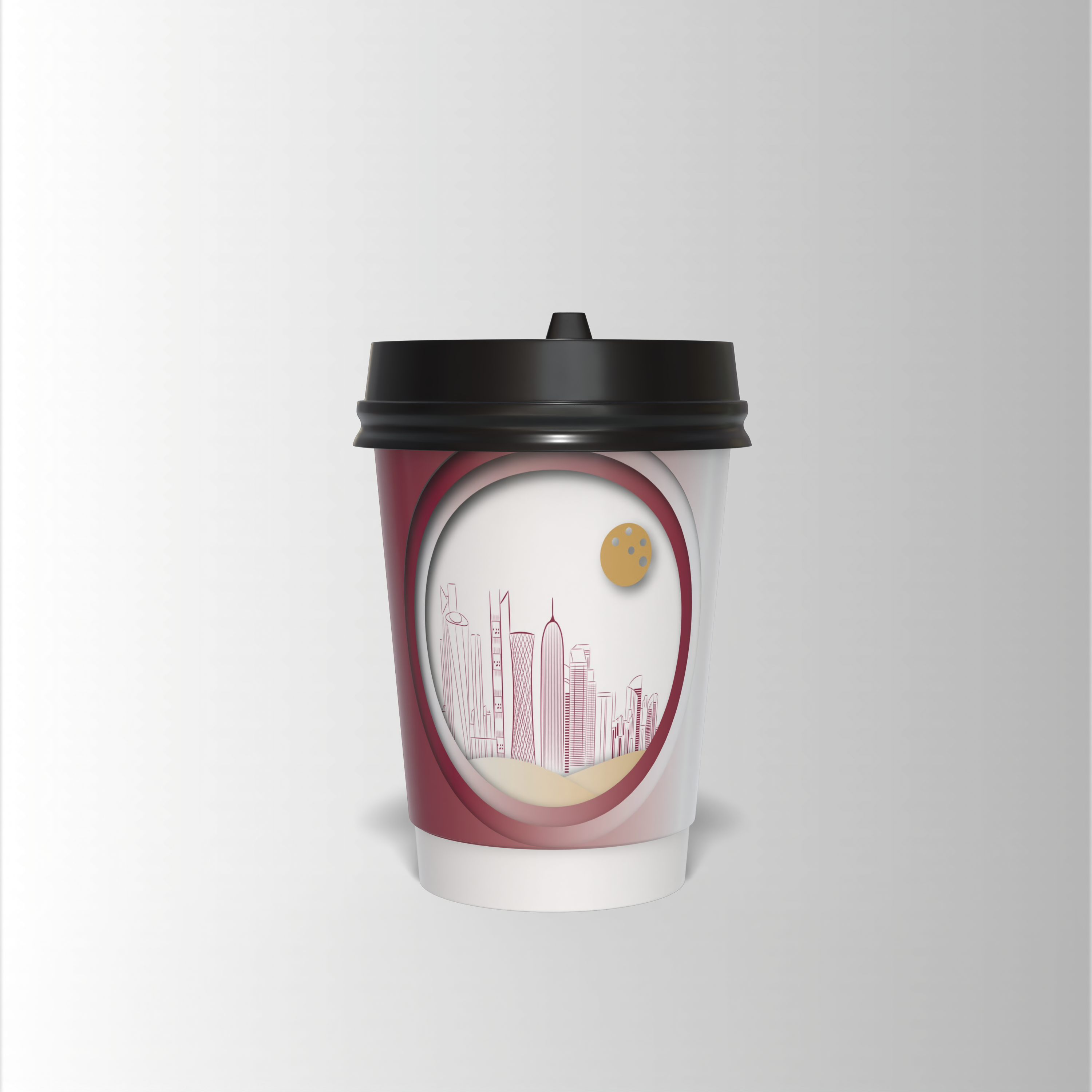 QND Disposable Hot Cups with Lids 8oz 20 Pcs