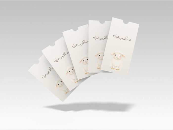20pc Eid envelops Cute Sheep Design with “Eid Mubarak” in Arabic - Image 2